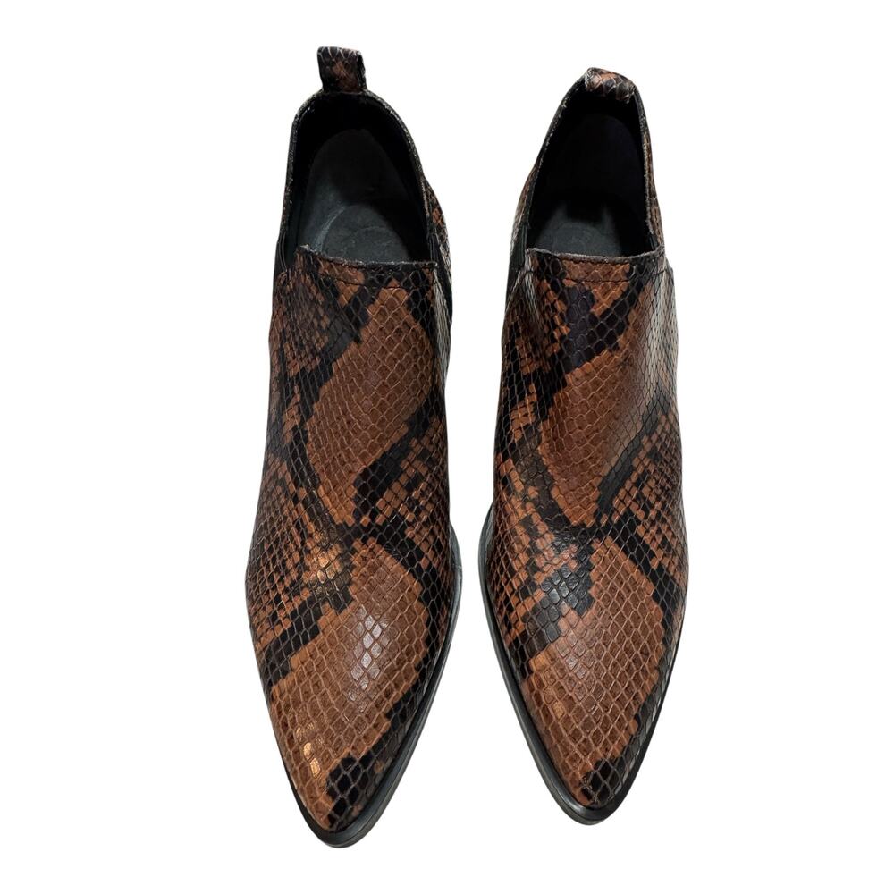 Marc Fisher Python Snake Print Leather Western Ch… - image 1